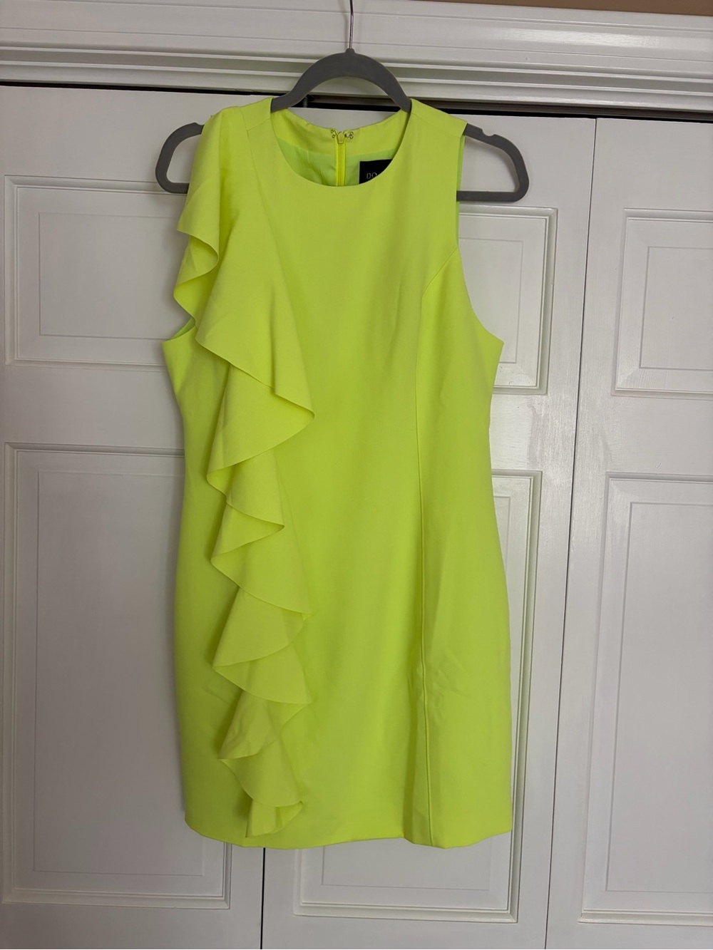 DO+BE Neon Yellow Ruffle Shift Dress